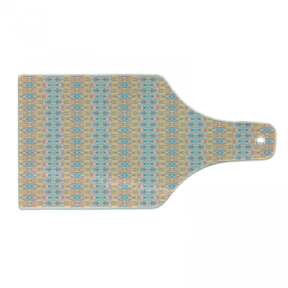Muted Colors Cutting Board, Easing Composition of Geometric Shapes in Different Soft Tones, Decorative Tempered Glass Cutting and Serving Board, in 3 Sizes, by Ambesonne