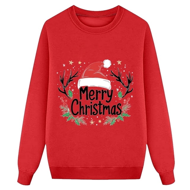 RXMEKW Chandail de Noël pour Enfants à Manches Longues Col Rond avec Imprimé de Vacances chandail en Molleton Chaud pour Garçons et Filles Jeu Décontracté Ou Réunion de Famille
