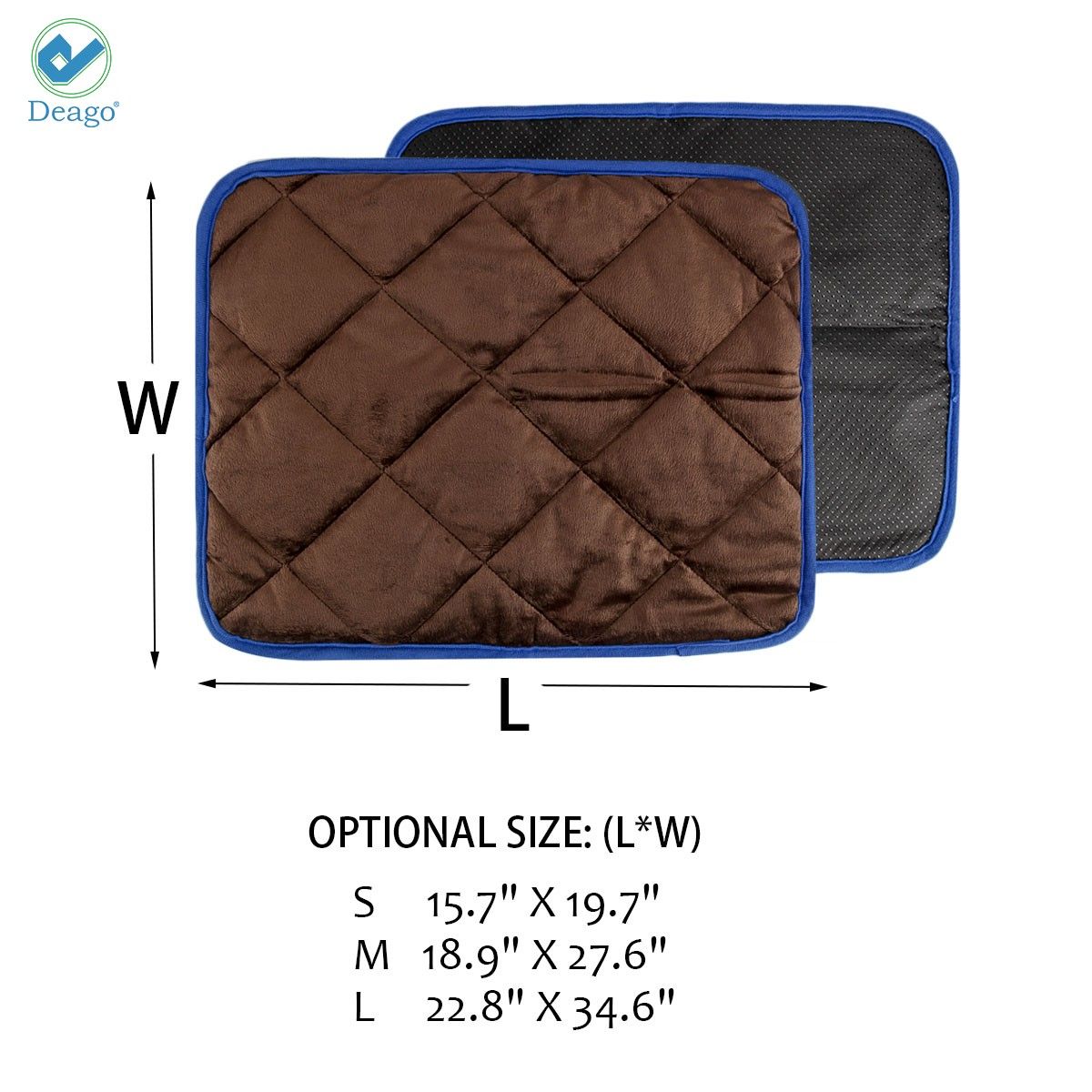 Deago Self-Heating Pet Bed, Thermal Mat, Brown Small photo 4