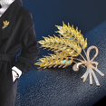 thumbnail image 5 of Broche de oreja de trigo, broche de cebada dorada de cosecha para mujer, accesorios elegantes para vestido Cheongsam, 5 of 5