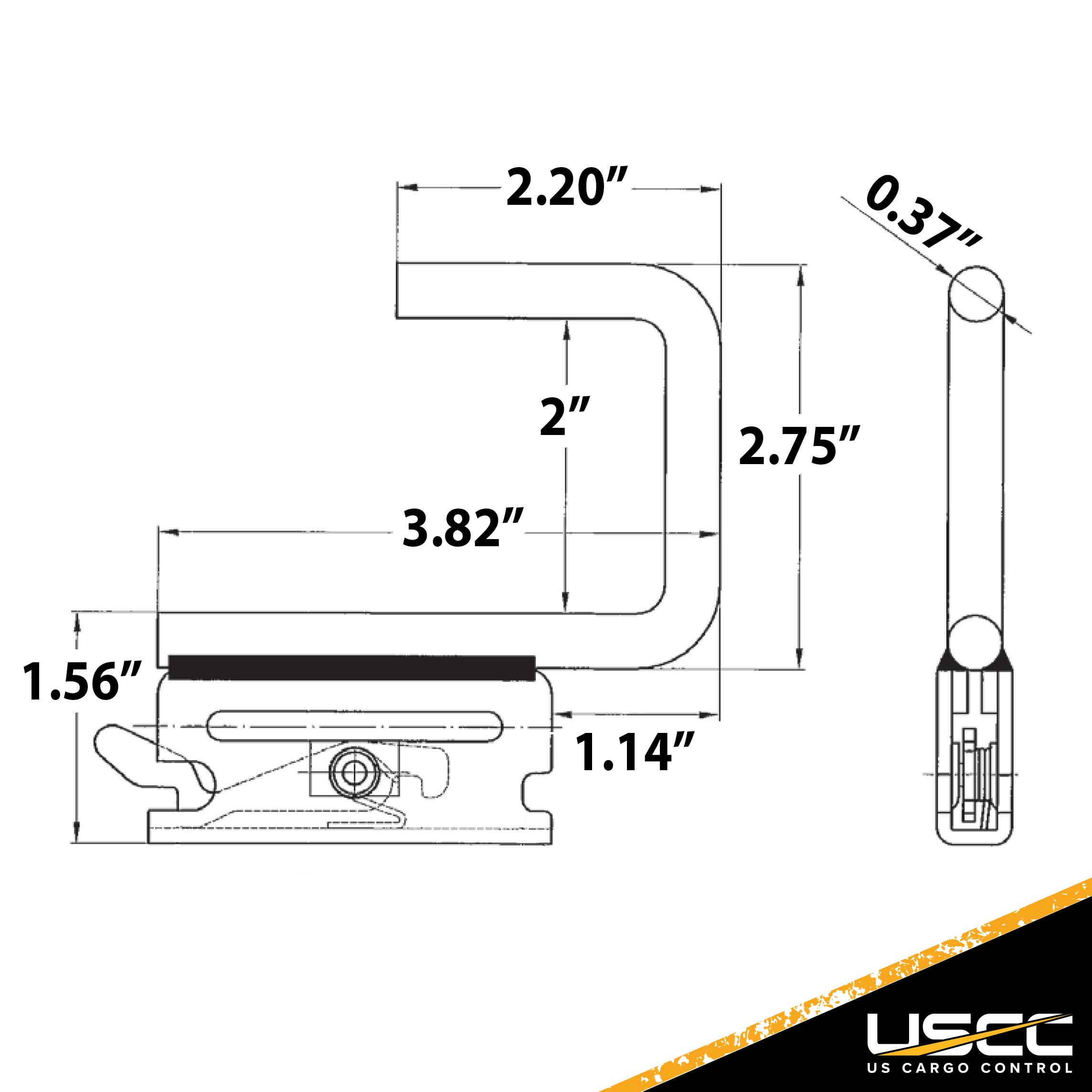 2" E Track J Hook Fitting