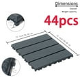 thumbnail image 4 of Plastic Interlocking Deck Tiles, 44 Pack Patio Deck Tiles, 12"x12" Square Waterproof Outdoor All Weather Use, Patio Decking Tiles For Poolside Balcony Backyard, Grey/Brown, 4 of 4