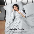 thumbnail image 2 of Utopia Bedding Queen Sheet Set - Jersey Knit Sheets 4 Piece Cotton Soft T-Shirt Stretchy Sheets Light Grey, 2 of 6