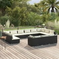 thumbnail image 1 of vidaXL 13 Piece Garden Lounge Set with Cushions Black Poly Rattan, 1 of 4