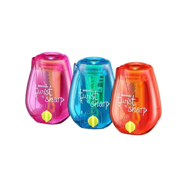 Sacapuntas Bostitch Twist-N-Sharp manual, paquete de 3