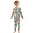 thumbnail image 3 of Dailycode Cotton Pajama Set Snug Fit Long Sleeve Top and Pants for 18M-8Y Happy Foxes Leaf Berry, 3 of 7
