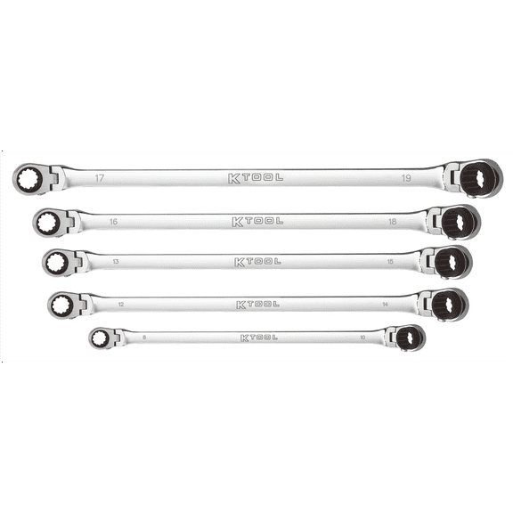 K Tool International MSTDBM10, Reversible Ratchet Wrench 5 Piece
