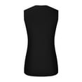 thumbnail image 5 of Olyvenn Summer Womens Front Knot Tank Tops Sleeveless Shirts Comfy Solid Tees Hole Shoulder Crew Neck Bodysuit Ribbed Slim Fit Skinny Tight Tunic Casual Camis Stretch Workout Trendy Black 6, 5 of 6