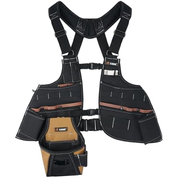 Leather Tool Vest for Men – Adjustable 37-Pocket Work Vest for Electricians, Carpenters, and Construction Workers$$Tools & Hardware Other