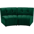 thumbnail image 1 of Meridian Furniture Causeuse Modulaire en Velours Vert Limitless, 1 of 7