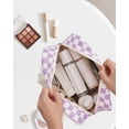thumbnail image 3 of Neceser Narwey de viaje grande a cuadros para mujer, color morado, 3 of 7
