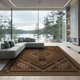 thumbnail image 2 of ODIKA 6'x9' Washable Area Rug Easy Care, Non-Shedding, Central Emblem Throw With Distressed Motifs And Geometric Accents for Queen Size Bedroom Under Bed Master Suite, 2 of 7