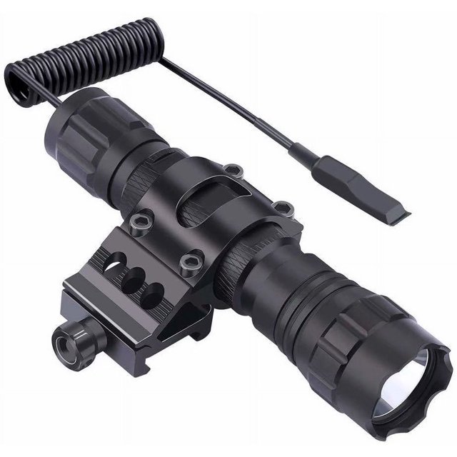 Linterna LED, Linterna LED táctica, 1 modo de linterna, con interruptor de botón y riel de montaje de 45°, anillo de desplazamiento lateral Sailing Electrónica