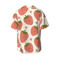 thumbnail image 2 of Xecao offers the Hand Drawn Strawberry for Men's Casual Short-sleeved Shirt, a button-up collared shirt with a pocket, perfect for beach vacations and yacht travel in the XX-Large size., 2 of 7