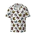 thumbnail image 2 of Lsque Bulldog Sunglasses Face print Men's Cuban Collar Short Sleeve Shirt Summer Beachwear Casual Button Down Fashionable Vacation Leisure Shirt-X-Large, 2 of 7