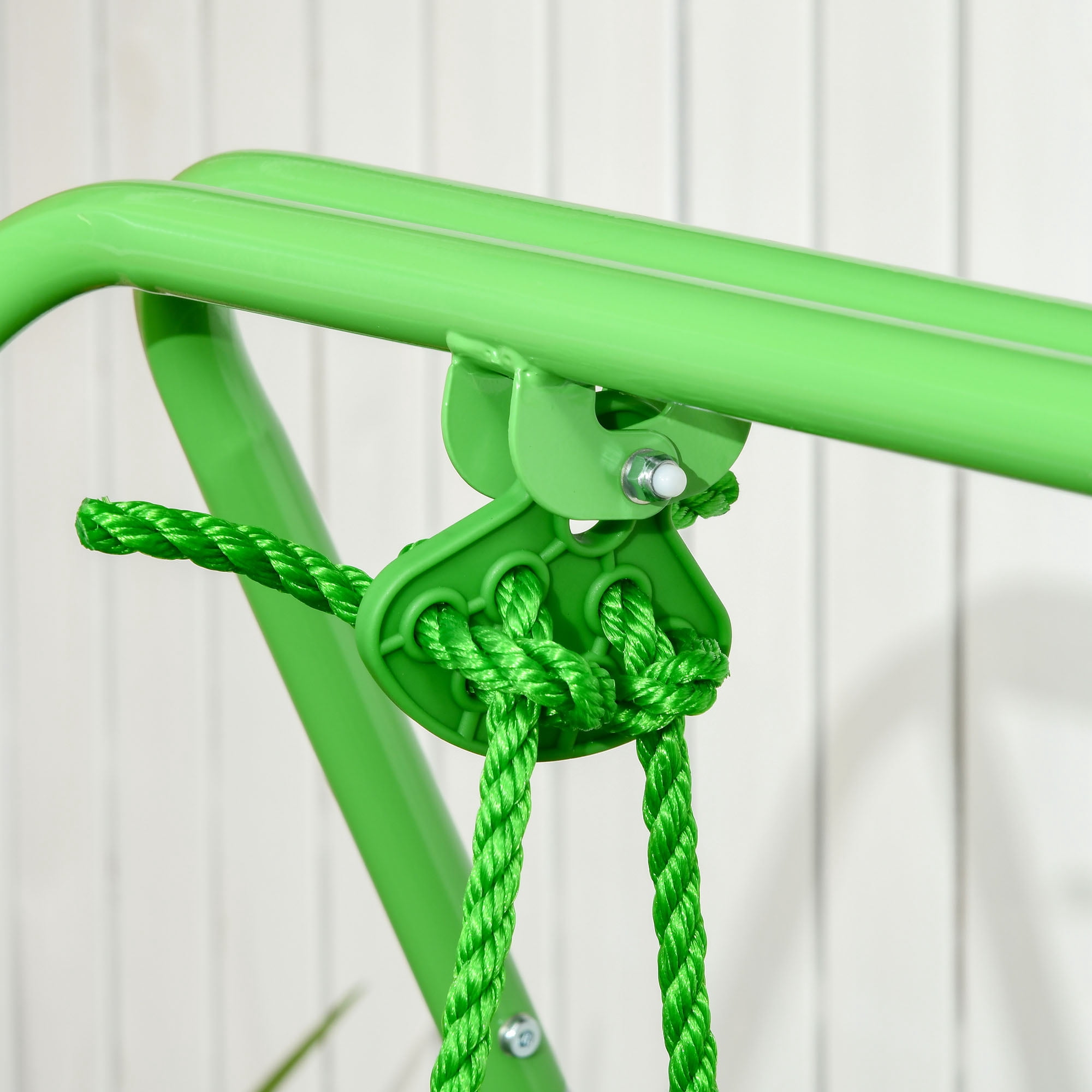 Outsunny Toddler Swing Set with Metal Stand, Safety Seat Belt, Baby Swing Set for Kids Aged 6-36 Months, Green