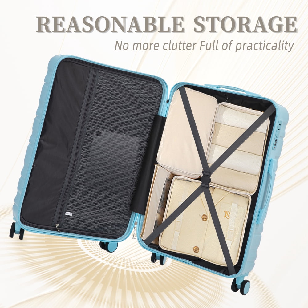 HomePerch 3-Piece ABS Spinner Luggage Set, 20"/24"/28" Lightweight Hard Shell Suitcases, Airline Approved Carry-On, 360° Spinner Wheels, Waterproof Travel Set