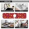 thumbnail image 7 of Christmas Gingerbread Sink Splash Guard for Faucet 2 Pack Faucet Absorbent Mats, Candy Cookies Faucet Handle Drip Catcher for Kitchen, Bathroom,Sink Mat, Dish Drying Mat, 14.9"x5.5", 7 of 7