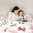thumbnail image 4 of Manfei Cartoon Crab Lobster Seashell Queen Comforter Set for Kids Boys and Girls, Ocean Animal Bedding Comforter Set, Polka Dots Reversible 3-Piece, 1 Comforter and 2 Pillowcases, 4 of 6