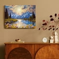 thumbnail image 4 of Chilfamy Flowers Mountain Range Wall Art Modern Canvas Prints Ready To Hang Home Decor 16x12in, 4 of 6