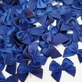 thumbnail image 5 of Nvzi 200pcs Mini Satin Ribbon Bows Flowers 1" x3/4" Appliques DIY Craft Dark Blue, 5 of 5
