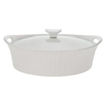 French White 2.5-quart Oval Casserole with Glass Lid