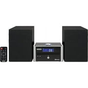 Jensen JBS-210 3-Piece Modern Compact Bluetooth Stereo Shelf System, CD Player, Digital AM/FM Stereo with Speakers, Aux-in, & Remote Control Included (Black/Silver)