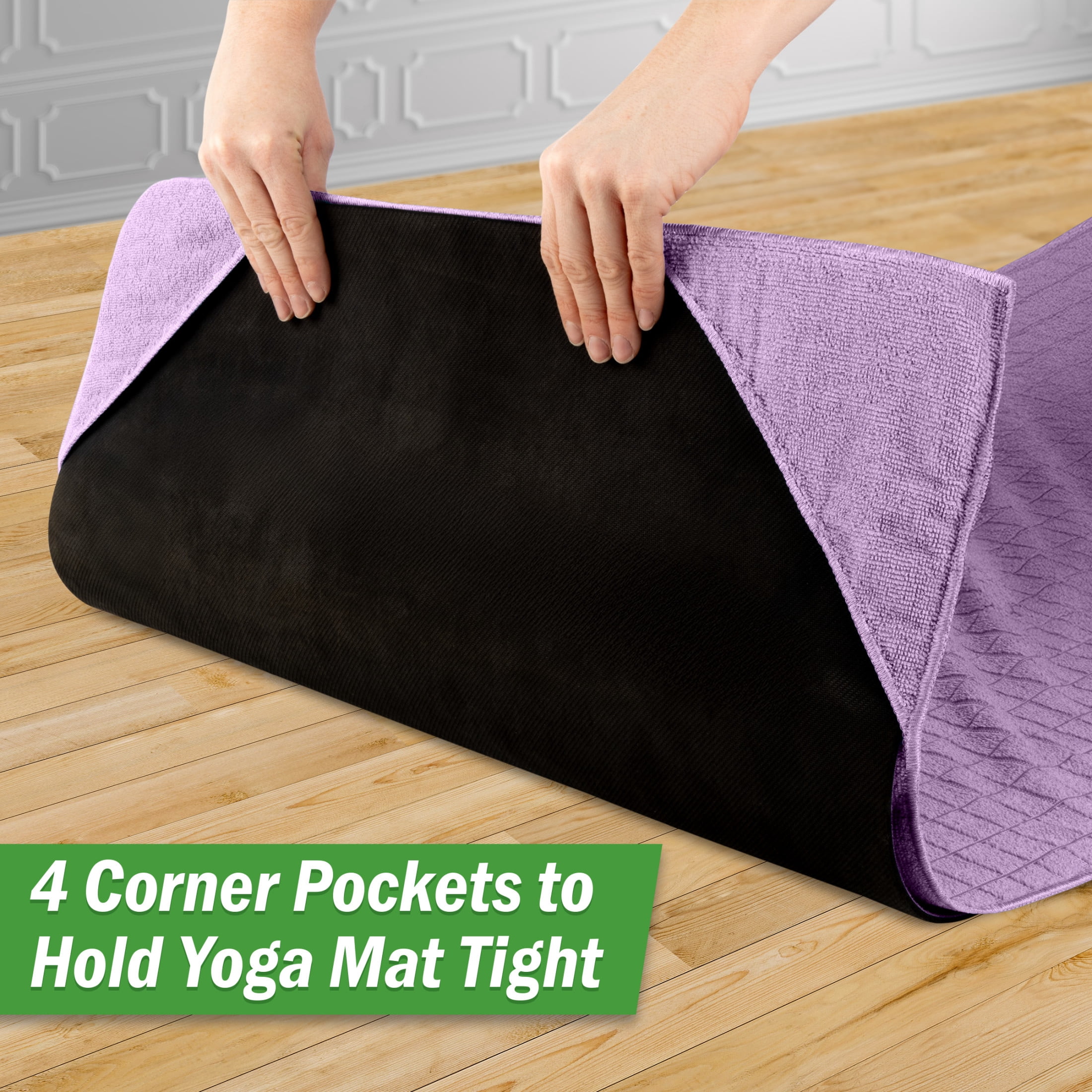 Wakeman Yoga Towel Set - 72x24 Towel for Hot Yoga and Pilates, Violet
