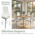 thumbnail image 4 of Ktaxon Modern Dining Chairs with High Back, 4 Person PU Leather Padded Chairs for Dining Room, Kitchen, Home, White, 4 of 9
