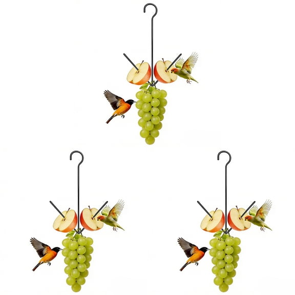 Oranges Hook Metal Bird Feeder With Fruit Holder for Garden Patios Use Feeding Station For Outdoor Use