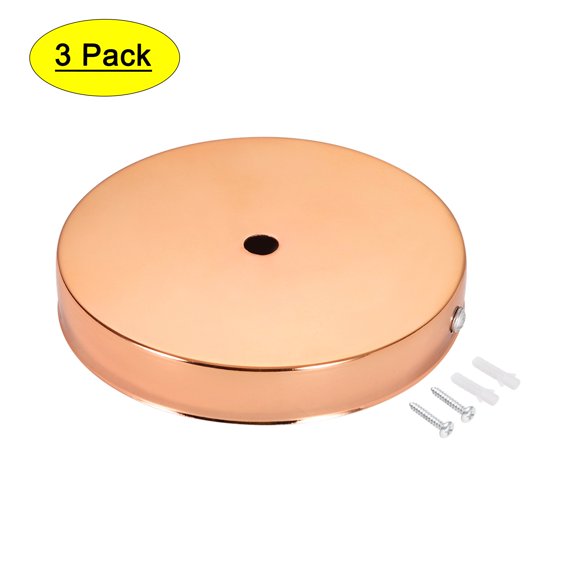 Uxcell 120mm 4.7inch Light Canopy Kit Wall Sconce Lamp Plate Fixture Rose Gold 3Pack