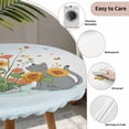 thumbnail image 4 of Cute Cats Round Fitted Tablecloth with Elastic Edge Yellow Red Flower Butterflies Leaf Gradient Blue Table Cover Fit for 45"-54" Tables Waterproof Tablecloths for Dinner Camping Picnic, 4 of 9