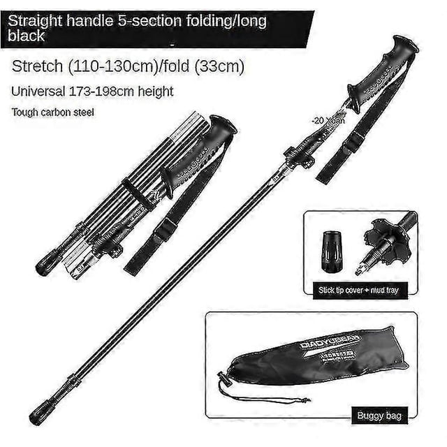 Collapsible Aluminum Hiking Poles With Quick Lock System, Folding, Telescopic, Ultralight For Senior Trekking, Backpacking, Hiking
