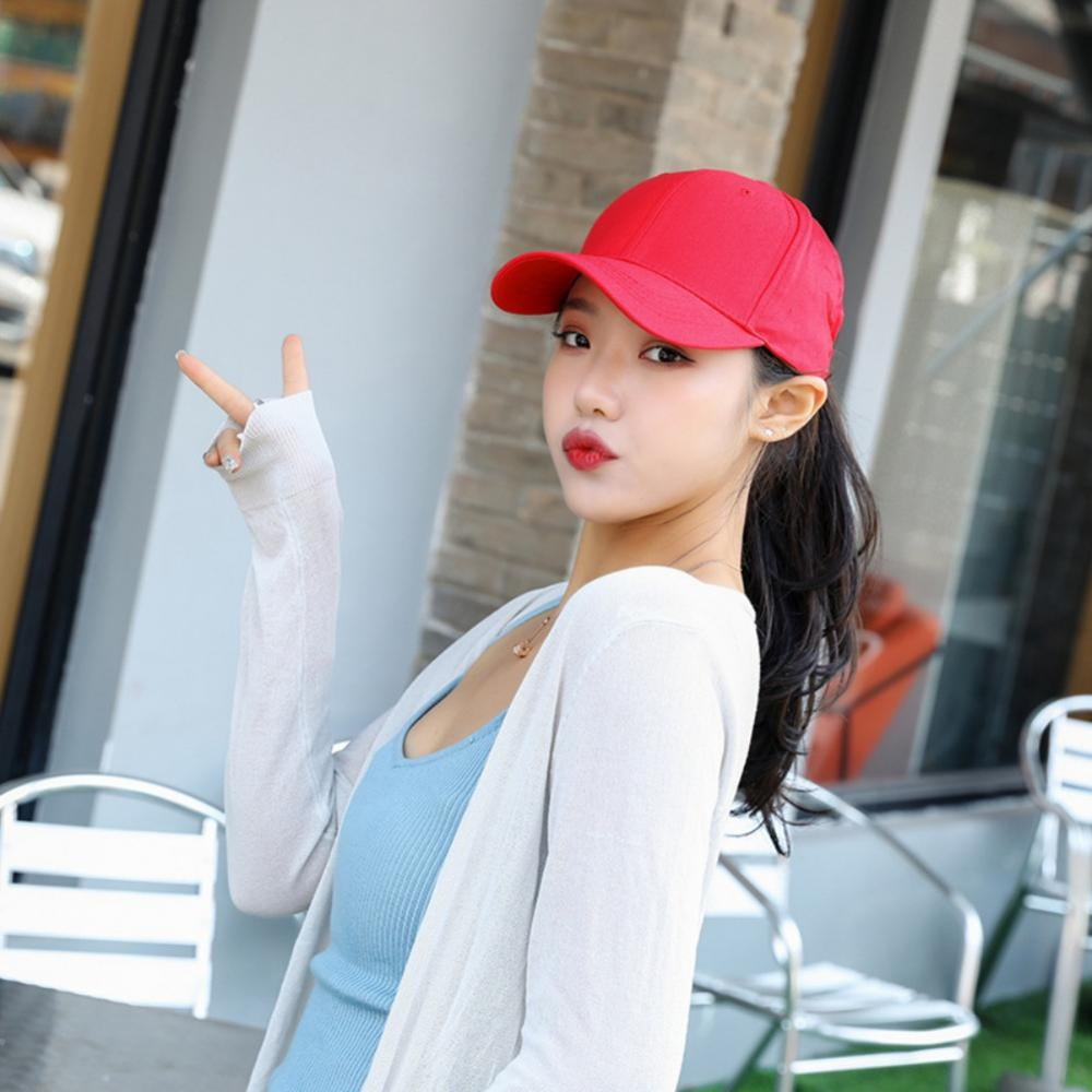 Ponytail All Cotton Baseball Cap Comfy 