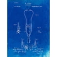 thumbnail image 2 of Borders, Cole 19x24 Black Ornate Wood Framed with Double Matting Museum Art Print Titled - PP315-Faded Blueprint Stethoscope Patent Poster, 2 of 4