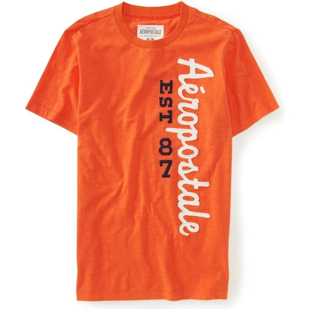 Camiseta Aeropostale Hombres Est 1987 Adornada Naranja Grande