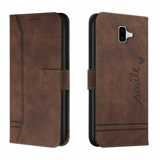 Funda con tapa estilo vintage para Samsung J6 Plus, ranura para múltiples tarjetas, protección total, estilo retro, material PU+TPU