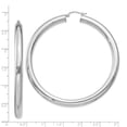 thumbnail image 4 of 925 Sterling Silver Women's Rhodium Plated Classic Tube 5mm Round Hoop Earrings | 65mm, 4 of 4