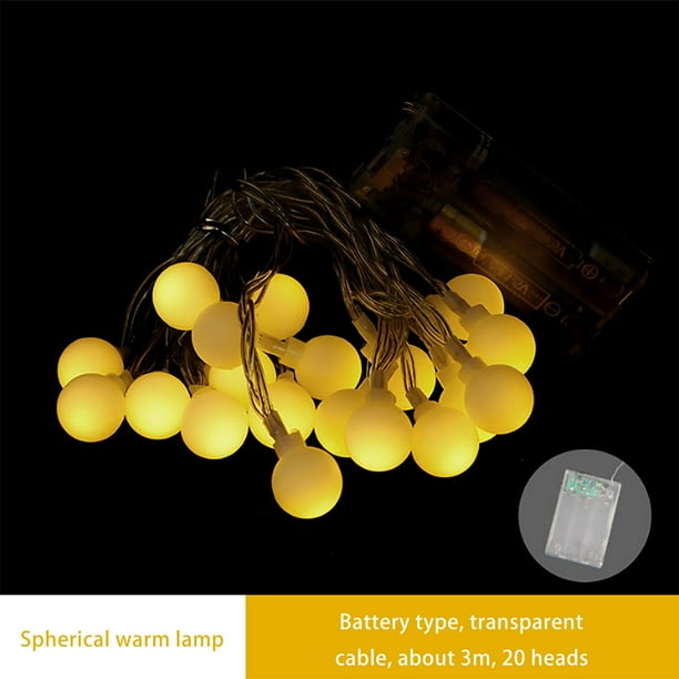 Xihbxyly Lámpara Navideña Decorativa con Forma de Bola, Luces Led, Funciona con Pilas, 30 Cm, 20 Bombillas, Ideal para Mesa o para Colgar, Ideal para Fiestas En El Jardín, Sala de Estar, Dormitorio o