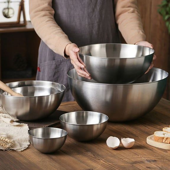 LITINKIMI 1Pack Versatile Stainless Steel Mixing Bowl Kitchen Bowls Silver
