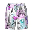 thumbnail image 4 of Lsque Mens Swim Trunks Eiffel Tower and Hearts Pattern - Bathing Suit Compression Liner - Beach Swim Shorts Swimwear - (S-3XL) - Stretch Quick Dry -Large, 4 of 9