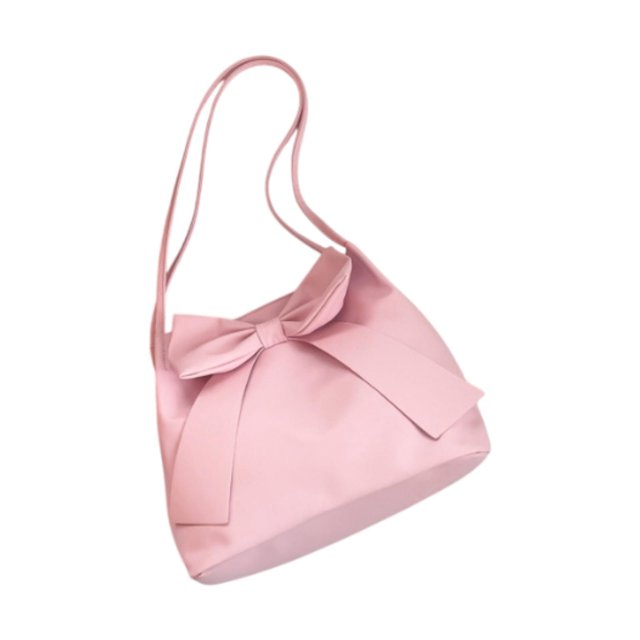 Bolso de hombro Yuyangstore moderno con decoración de lazo de cuero PU Rosa