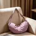 thumbnail image 4 of Women's Nylon Crescent Crossbody Bag, Pleated Tassel Design, Large Capacity Casual Shoulder Bag For Daily Work & Commute, 1 Pack, 4 of 7