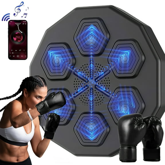 VTIN Smart Music Boxing Machine - Bluetooth Speaker, Beat Sync Technology, 3 Easy Installation Methods, Durable PU Foam Punching Pad for Home Family Fitness & Stress Relief
