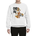 thumbnail image 2 of Wild Bobby God Made Me This Way Cross with Sunflowers Inspirational/Christian Unisex Crewneck Sweatshirt, White, X-Large, 2 of 6