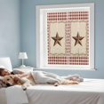 thumbnail image 3 of Window Privacy Film Western Texas Star Retro Stained Glass Window Film Decorative Sun Block Window Cover Rustic Vintage Farm Red Beige Plaid Window Clings Static Sticker for Bathroom 19.6"x39.3", 3 of 7