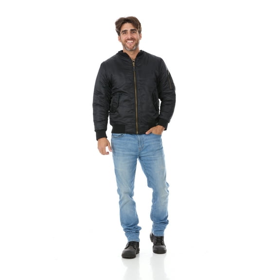 Men's MA-1 Flight Bomber Pilot Jacket-MA1-Blk-XXL