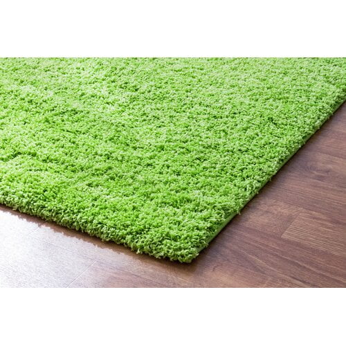 Super Area Rugs, Cozy Plush Solid Green Shag Rug , 4' x 6'