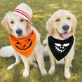 thumbnail image 5 of Halloween Pumpkin Face Dog Bandanas Reversible Large 2 Pack, Halloween Spooky Adjustable Triangle Scarves for Small Medium Large Extra Large Dogs Pets, 5 of 6