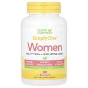 Super Nutrition, Simply One Multi-Vitamin/Mineral Supplement Tablets Women, 90 Ct